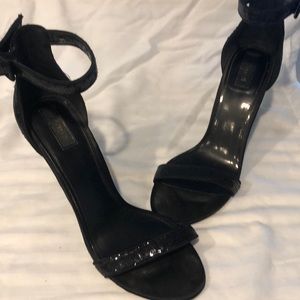 Black sparkle heels